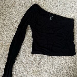 Black One Sleeve Cotton Top